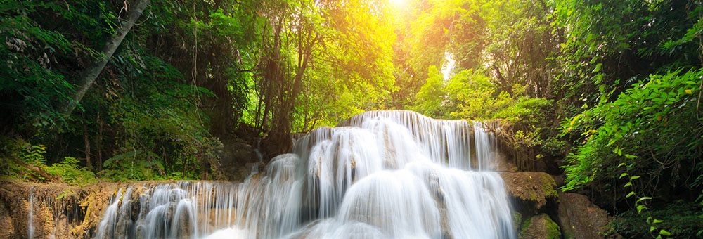 mindfulness theme beautiful waterfall